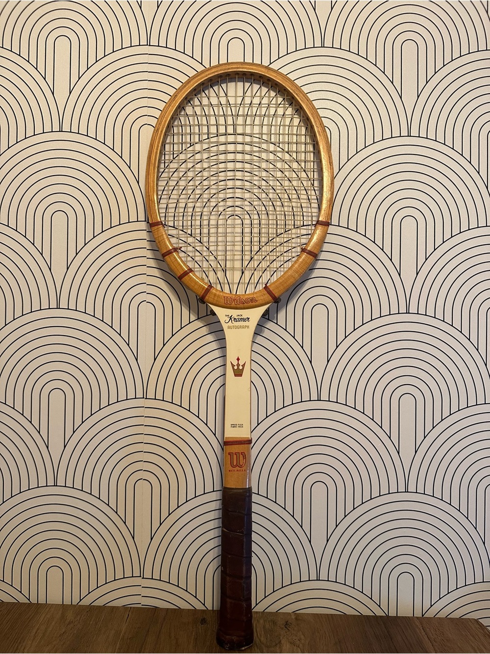 Vintage Wilson Jack Kramer Autograph Wood Tennis Racquet 1960s Made USA 4 5/8”